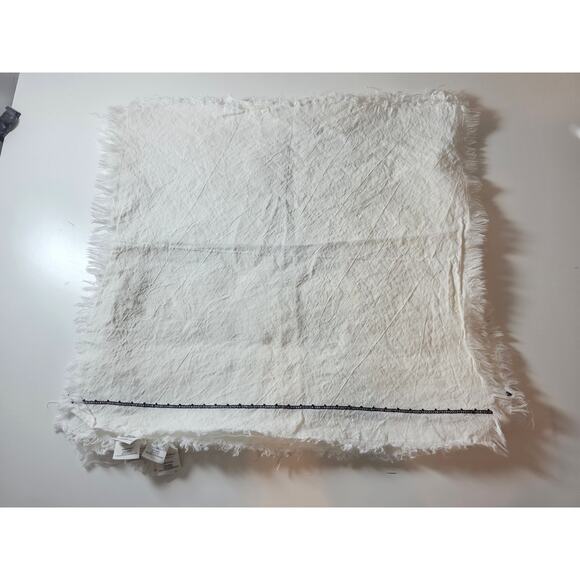 HEARTH & HAND Magnolia White Linen Textured Black Stripe Napkins Set of 5 - Picture 2 of 9